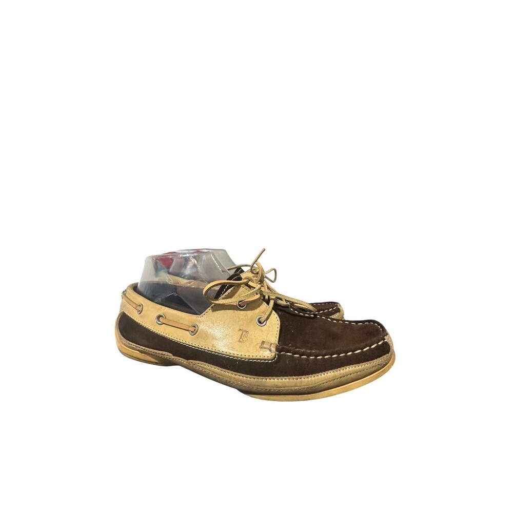 Tod's Leather Suede Boat Shoes Mens UK 5.5 US 6.5 Brown Lace Up Made Italy Used